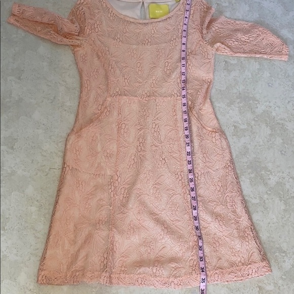 𝅺ANTHROPOLOGIE Maeve Dress Size Small Dusty Pink Lace Lined Dress With p… - Picture 16 of 16
